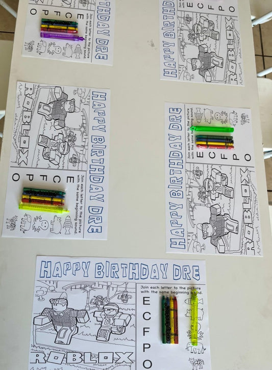 Kids’ Activity Sheet with 4 - Pack Crayons – Fun Entertainment for Events - Savoury Luxury Events